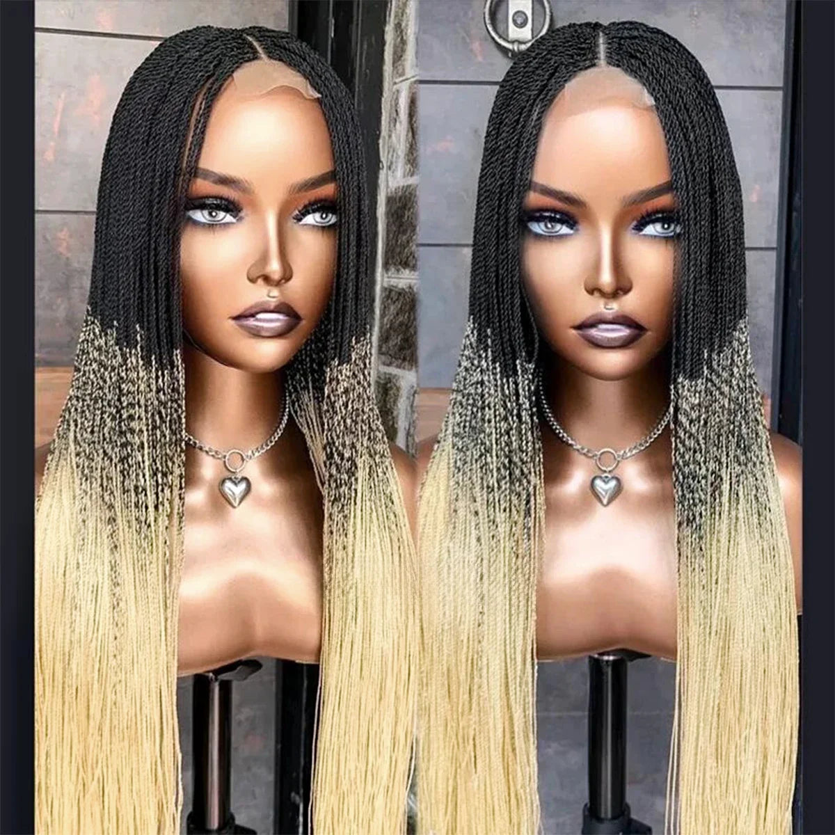 Senegalese Micro Twist Braided Wig Short Feather Bob Style for Black Women Million Braids Light Passion Twist Lace Front Wig