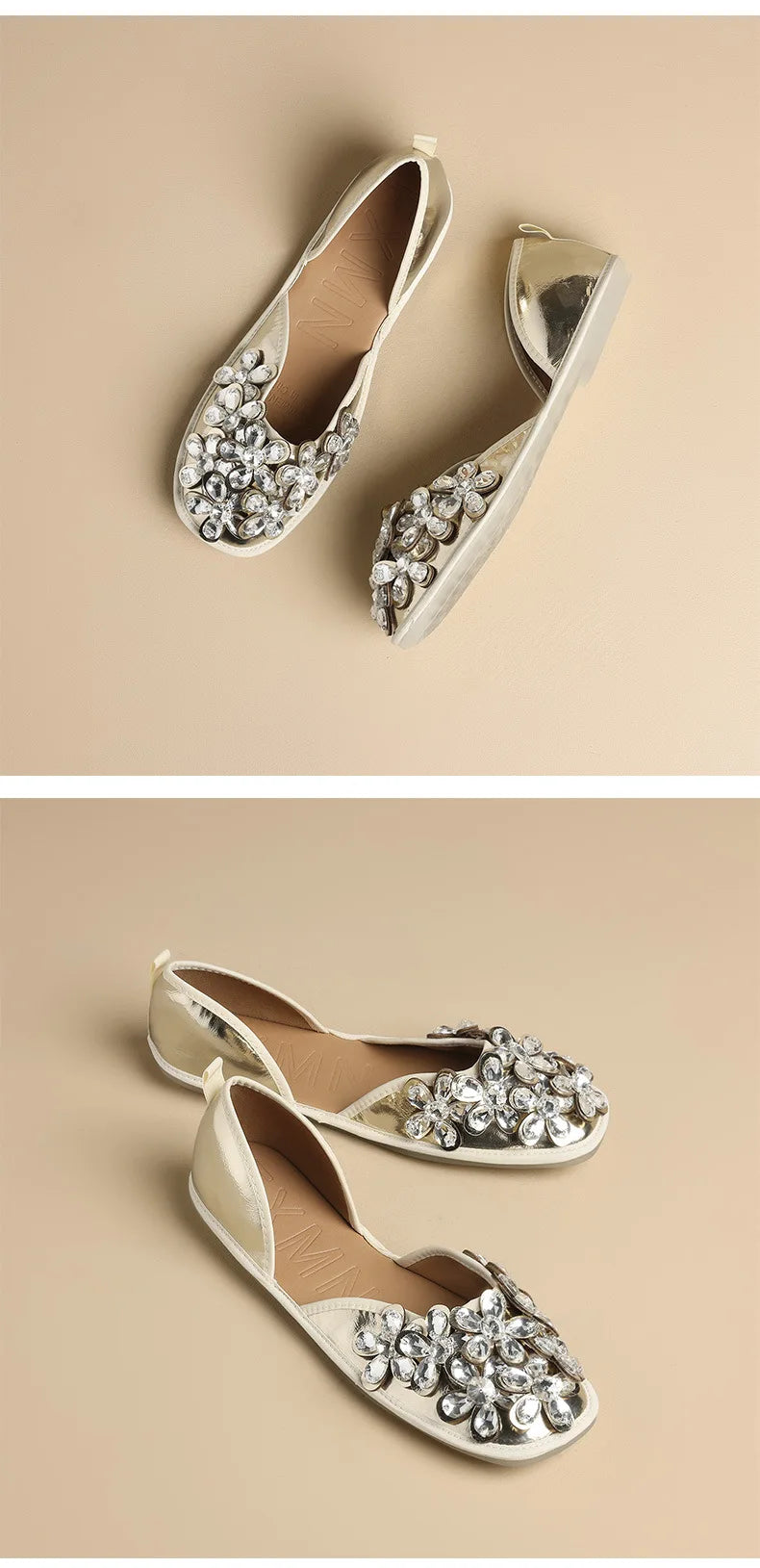 Luxurious Rhinestone Square Toe Slip On Mules for Women