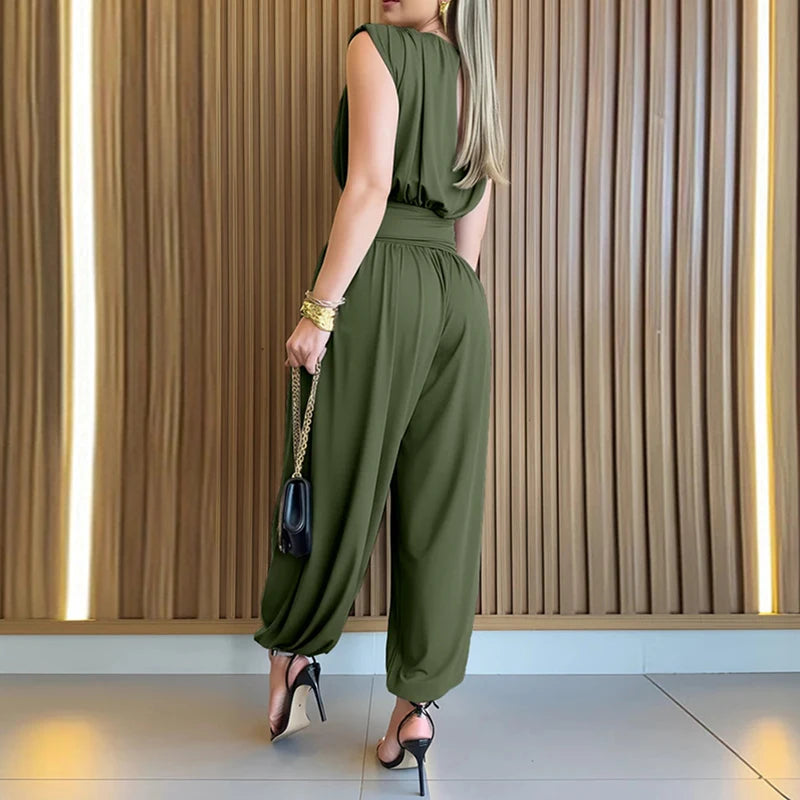 Elegant Sleeveless High Waisted Jumpsuit for Women
