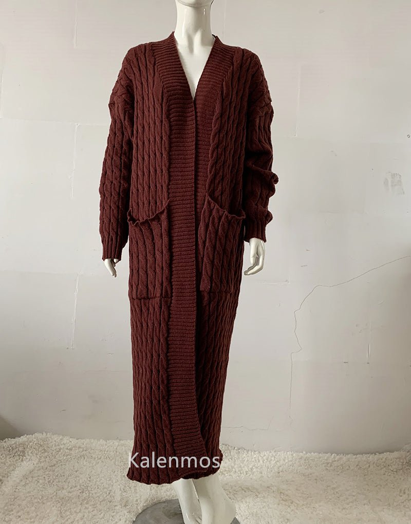 Long Sleeve Crochet Knit Cardigan Sweater for Women