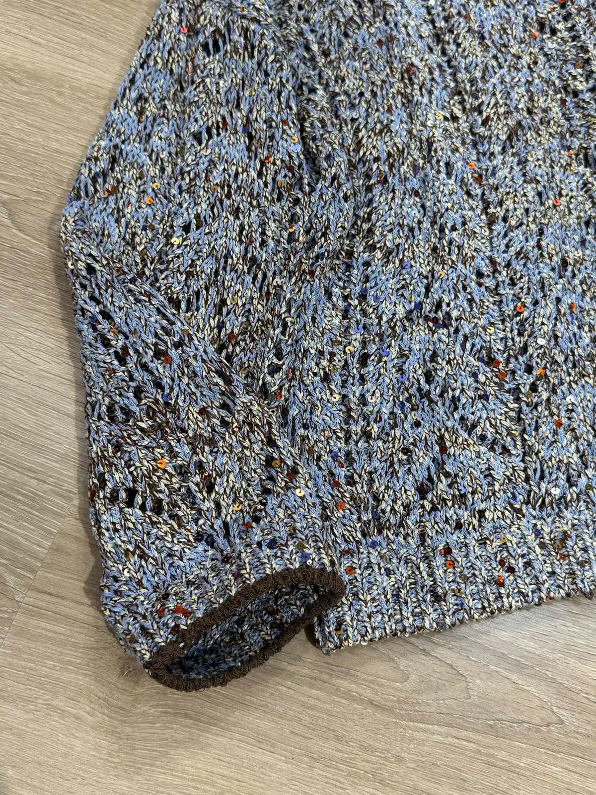 Embellished Diamond Sequin Lightweight Knit Sweater For Women
