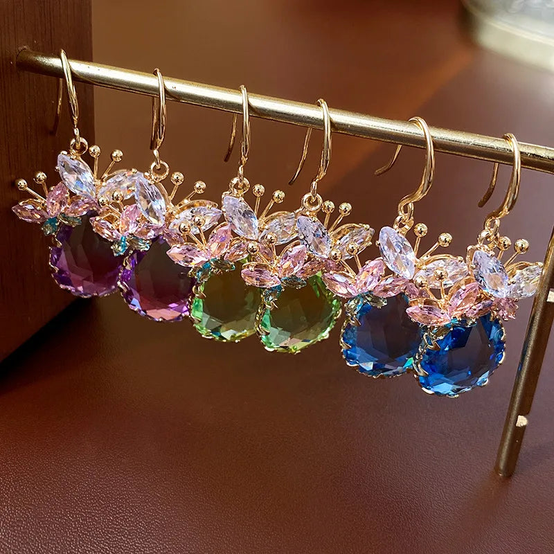 Butterfly Cubic Zirconia Drop Earrings