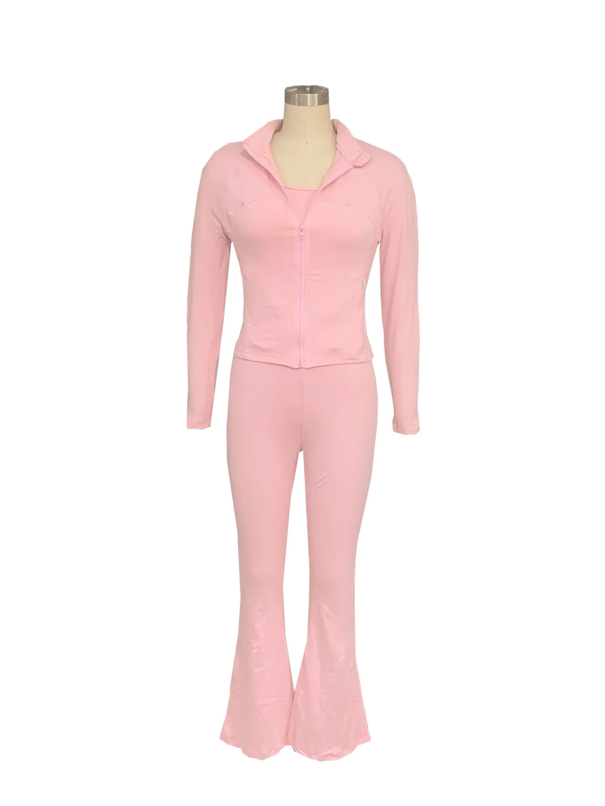 Zip Jacket And High Waist Jogger Set