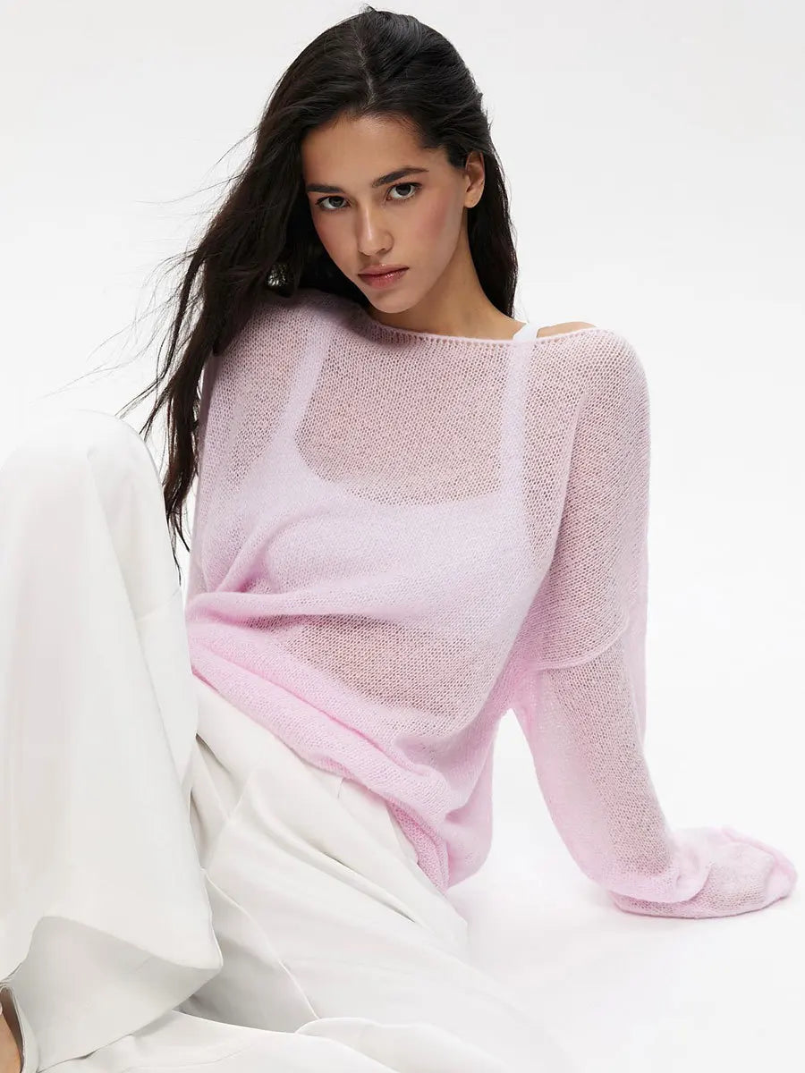 Sheer Hollow Knit Sweater