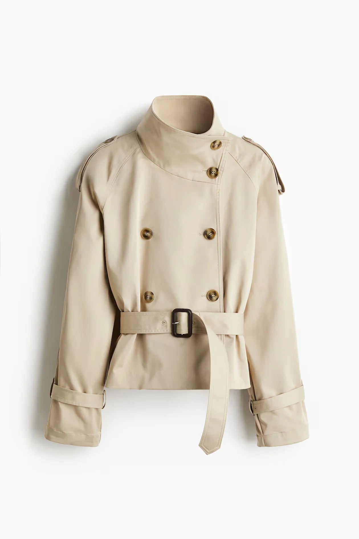 Chic Belt Women's Coat Elegant Stand Collar Full Sleeve Single Breasted  Female Jacket 2025 Autumn Fashion Commuter Windbreaker