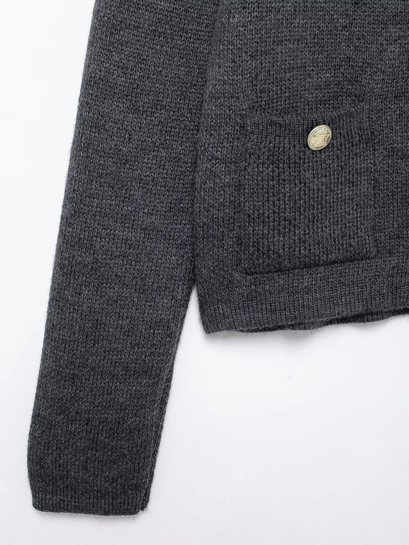 Winter Slim Knitted Cardigan with Button Details for Women