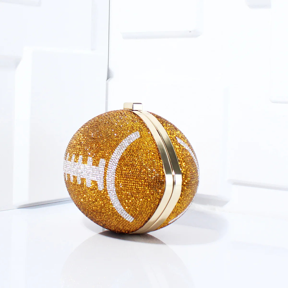 Football-Shaped Evening Minaudière - Exquisite High-End Banquet Purse for Dance Events Versatile Shoulder Messenger Bag