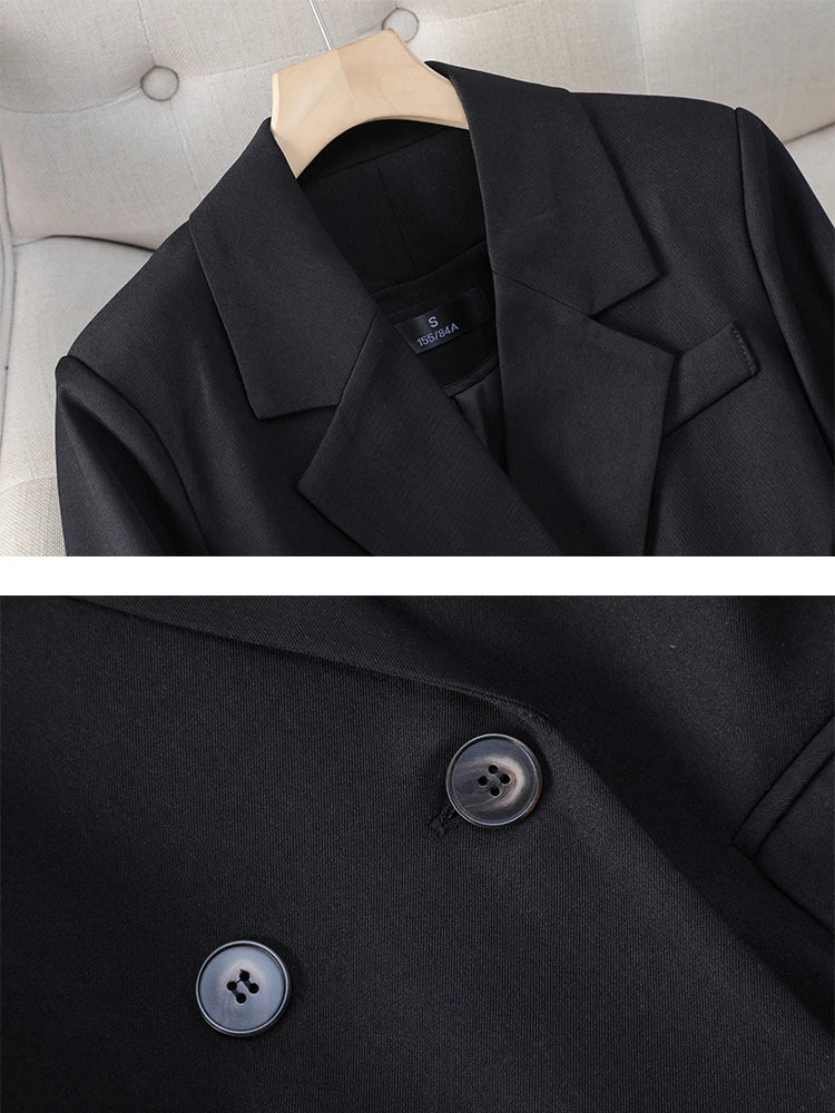 Fashion Women Blazer Pink Black Coffee Female Long Sleeve Solid Autumn Winter Ladies Loose Formal Jacket Coat For Work Wear