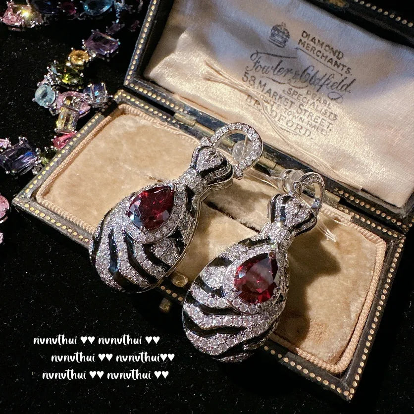 Zebra Cubic Zirconia Ring and Earring Set for Women