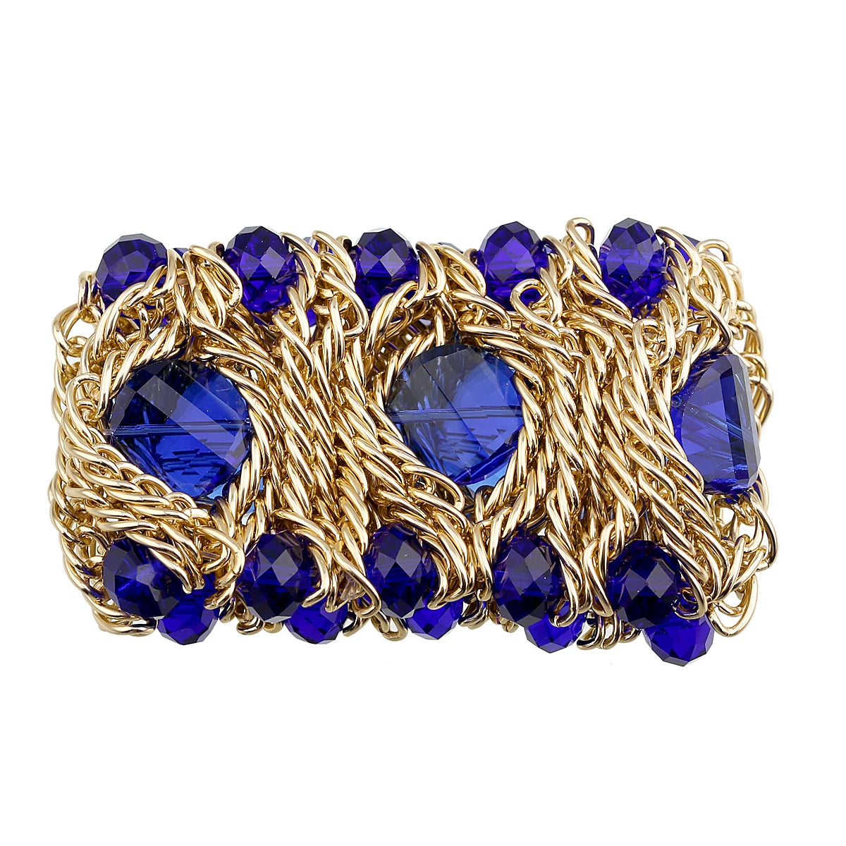 Beaded Crystal Statement Elastic Bracelet for Women