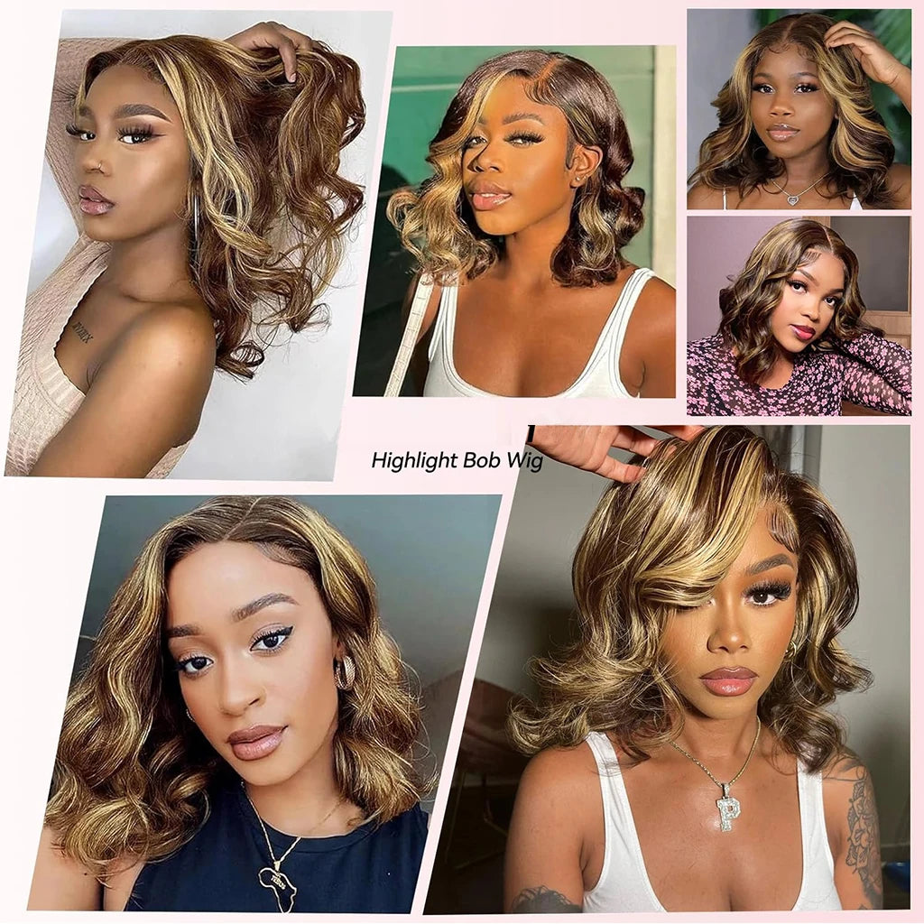 Ombre Honey Blonde Body Wave Lace Front Wig for Women