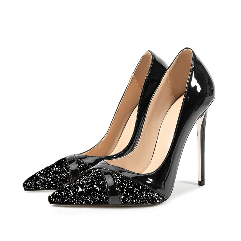 Pointed Toe Patchwork Slingback Pumps