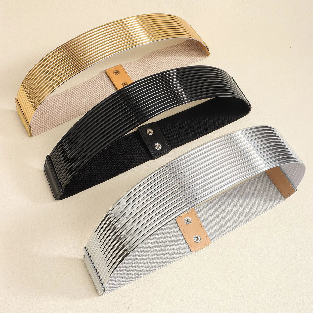 Pearl Embellished Wide Elastic Waist Belt for Women
