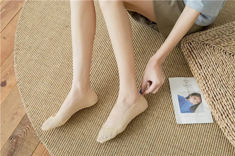 Silicone Grip Cotton Boat Socks