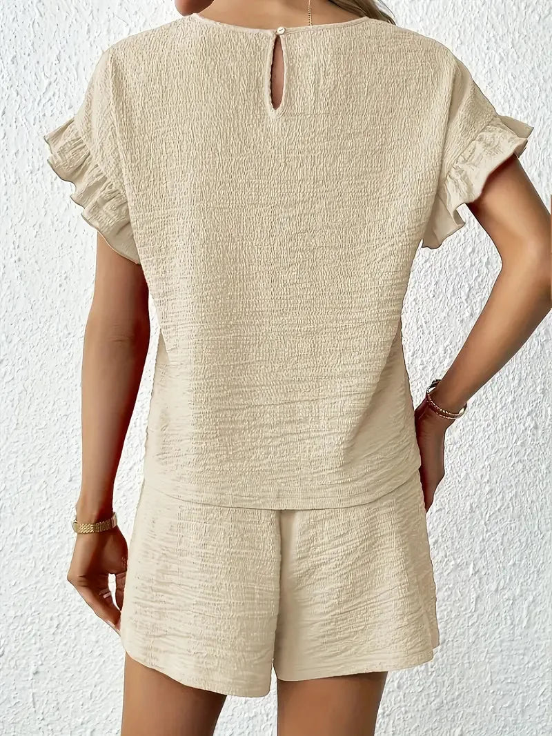 Casual Vacation Wear Two Piece Shorts Set for Women