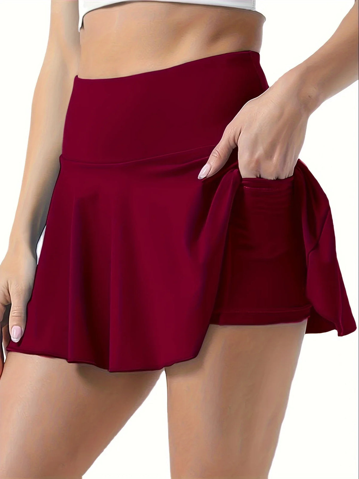 Pleated Skort With Built-In Shorts
