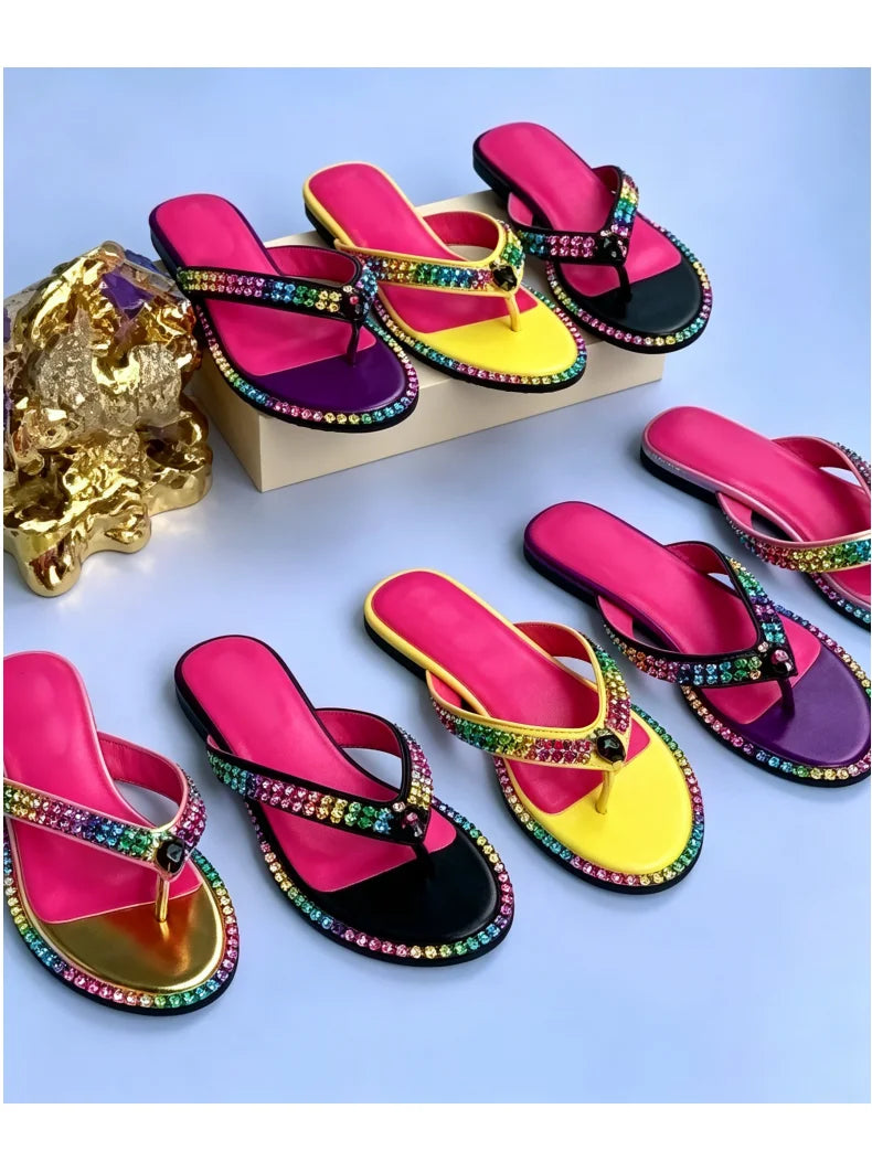 Colorful Rhinestone Embellished Stiletto Sandals for Women