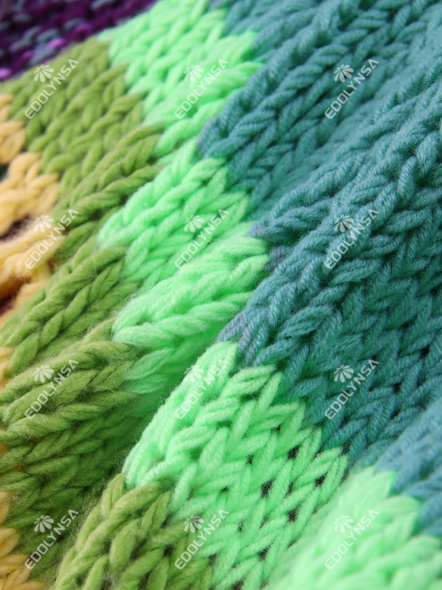 Boho Colorful Luxuriously Handknit Bell Sleeve Crochet Loose Kimono Cardigan 2024 Women Fall Winter Coat Beach Coverup Dress K12