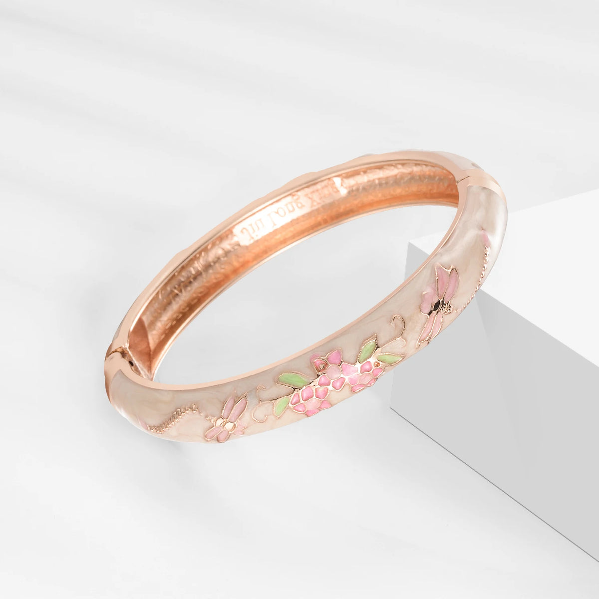 Floral Enamel Bangle Bracelet
