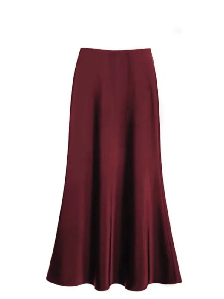 Chic Solid Color High-Waisted Fishtail Skirt for Women