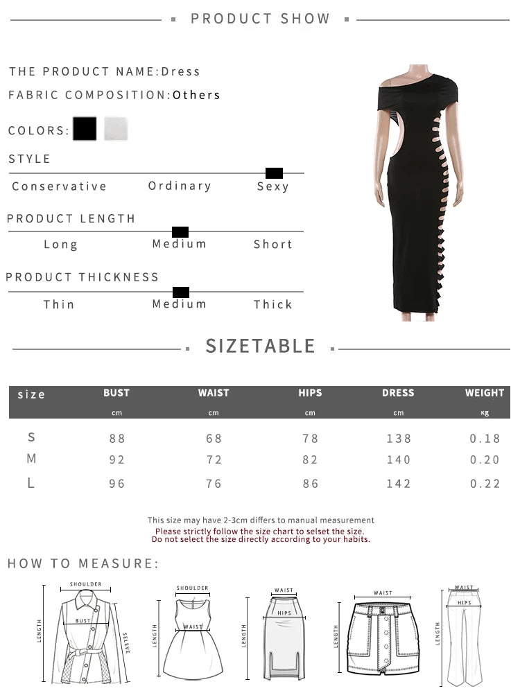 Elegant Long Off Shoulder Hollow Out Maxi Dress for Women