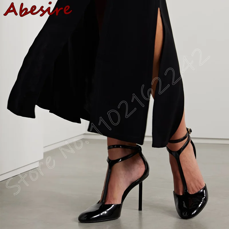 Elegant Crystal Buckle Strap Stiletto Pumps for Women