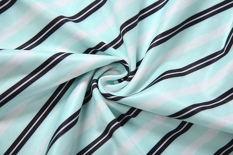 Striped Patchwork Two Piece Set With Skew Collar And Bike Shorts for Women