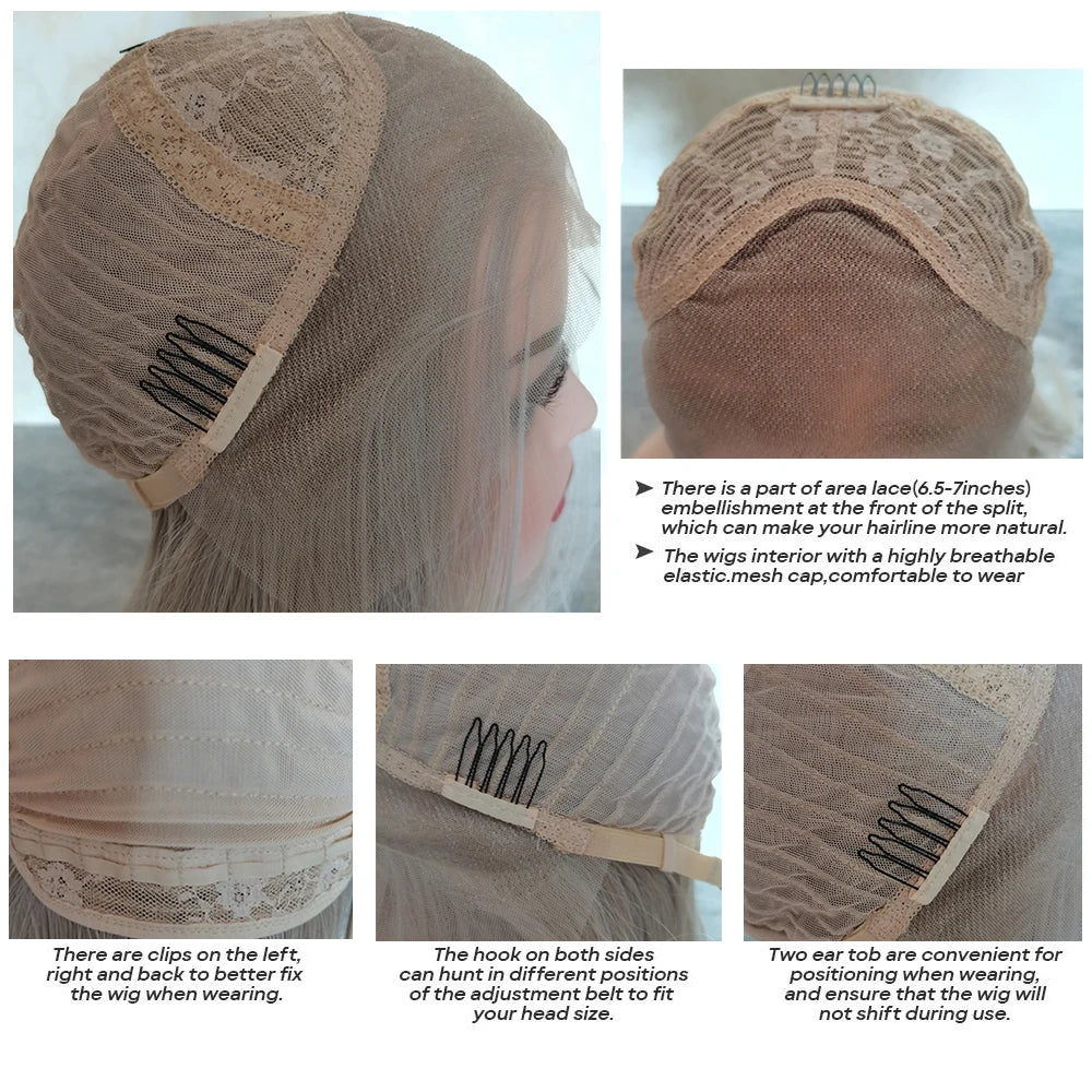 Platinum Blonde Synthetic Wig With Bangs