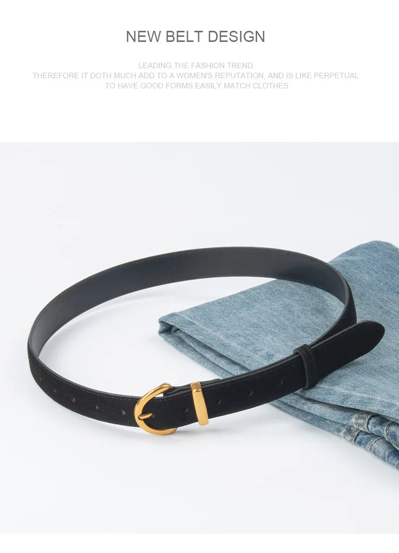 Suede Look Pin Buckle Waist Belt