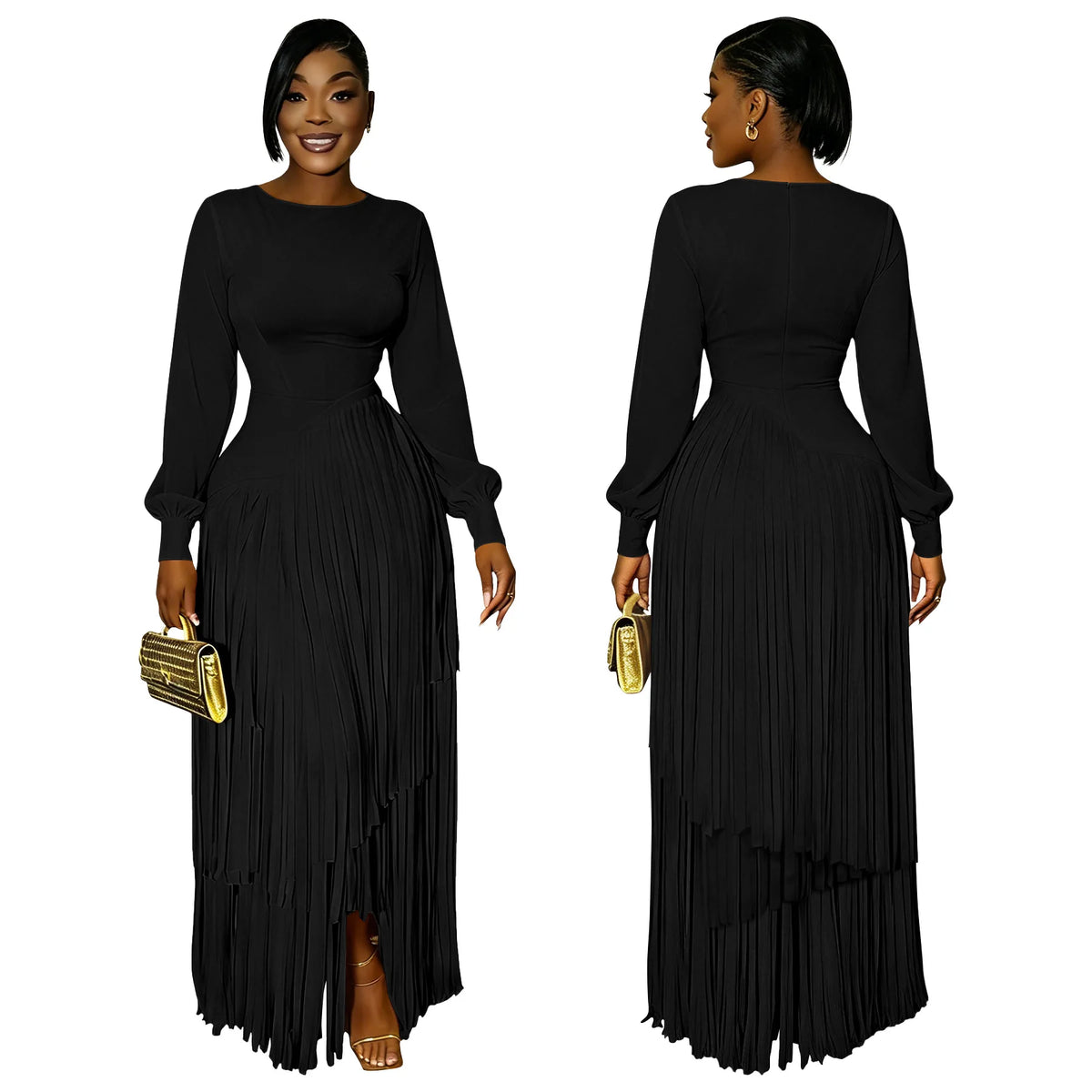 Elegant Long Sleeve African Dashiki Maxi Dress for Women