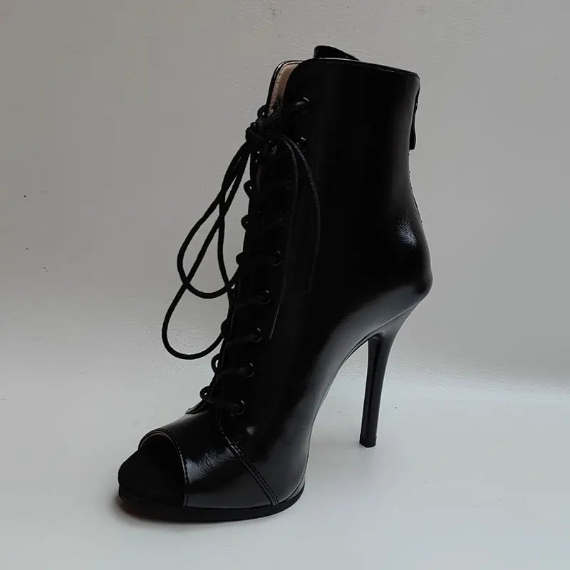 High Heel Lace Up Latin Dance Ankle Boots for Women