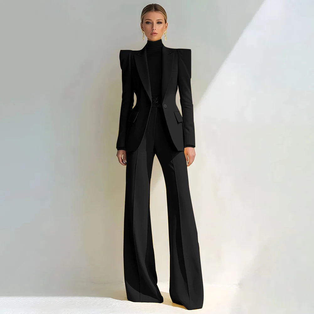 Stylish Double Breasted Two Piece Pantsuit for Women