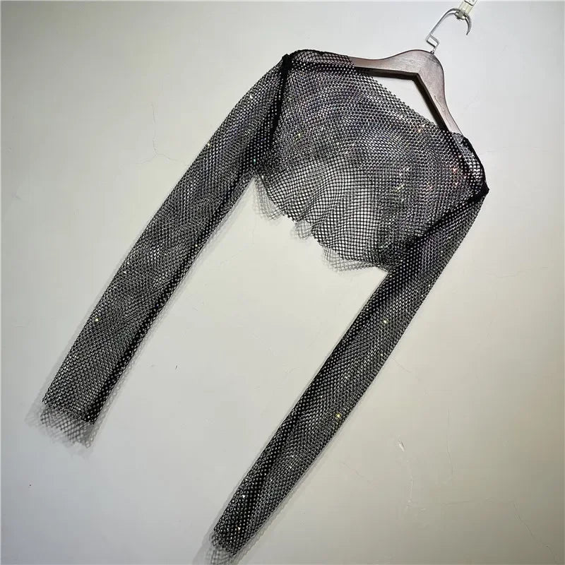 Crystal Hollow Out Tank Top