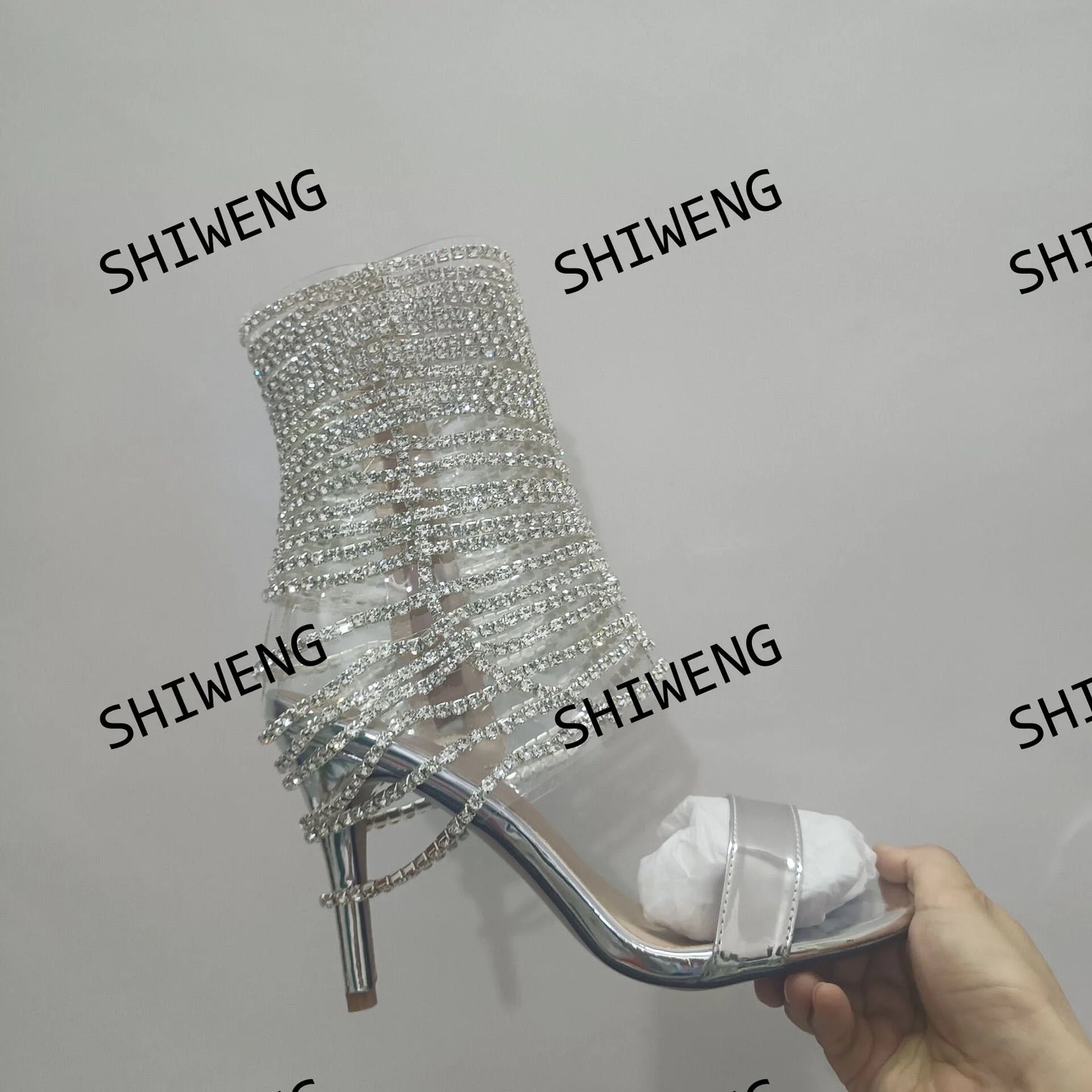 Crystal Tassel Bling Stiletto High Heel Sandals for Women
