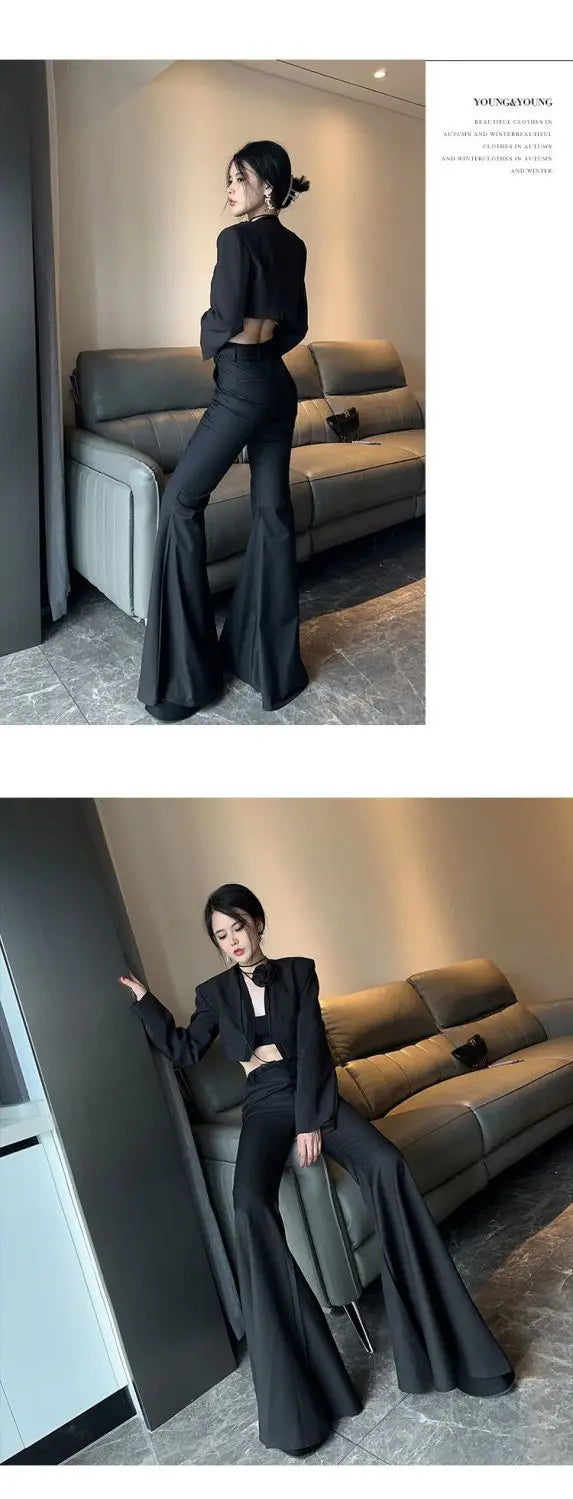High Waist Bell Bottom Trousers
