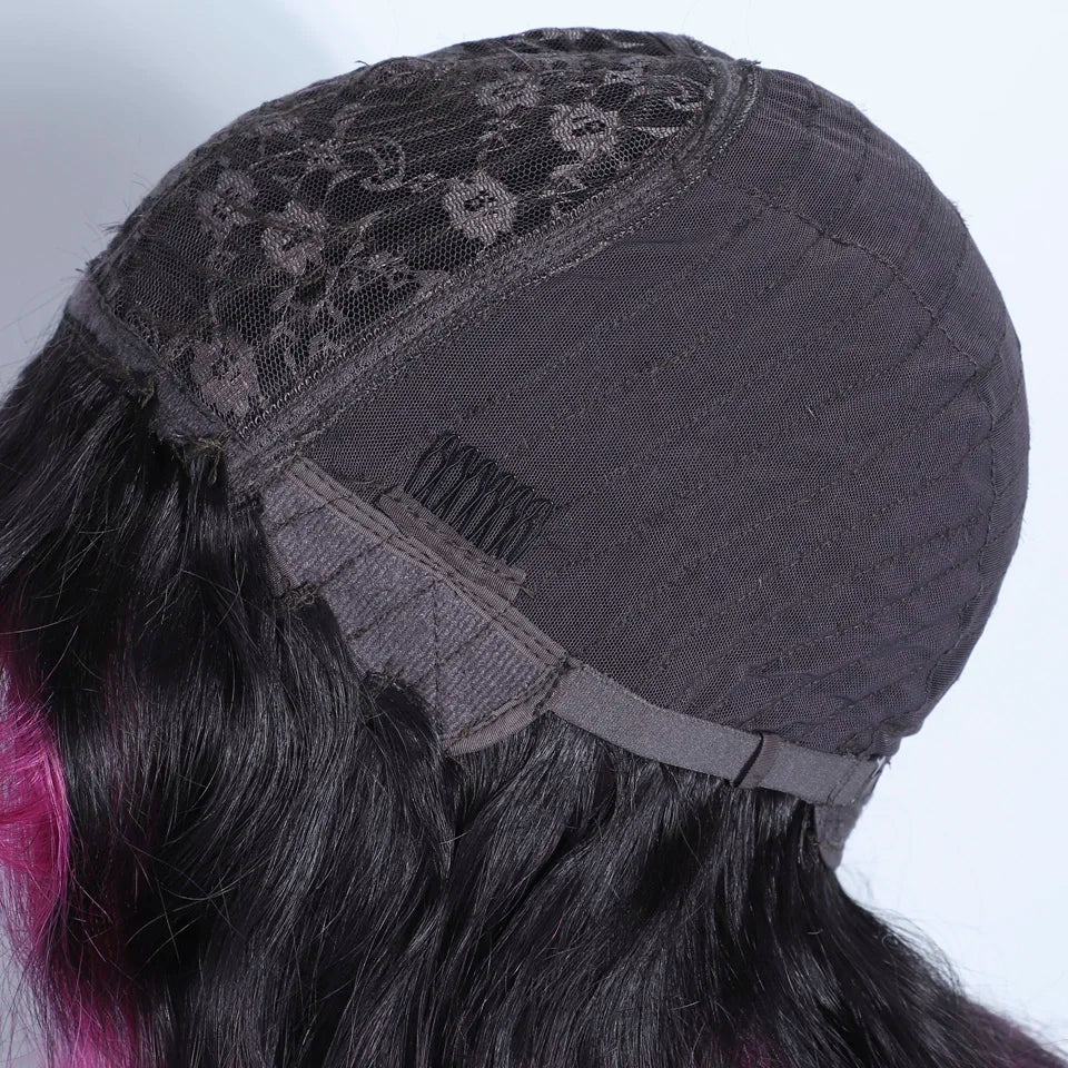 Long Body Wave Human Hair Wig With Bangs for Women