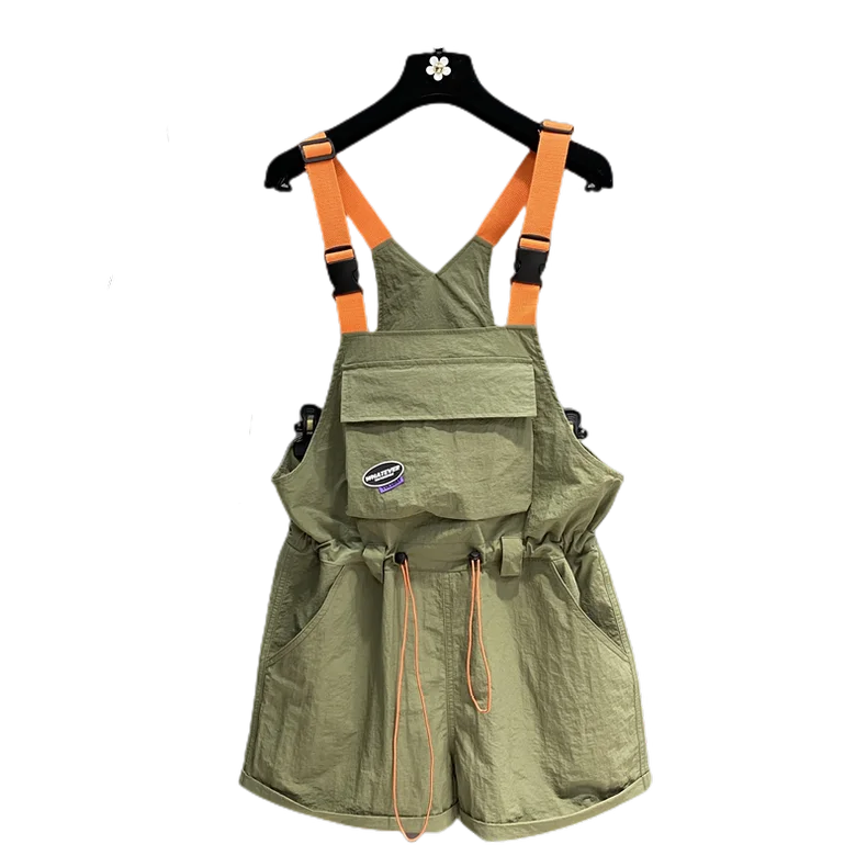 Casual Vintage Patchwork Drawstring Shorts for Women