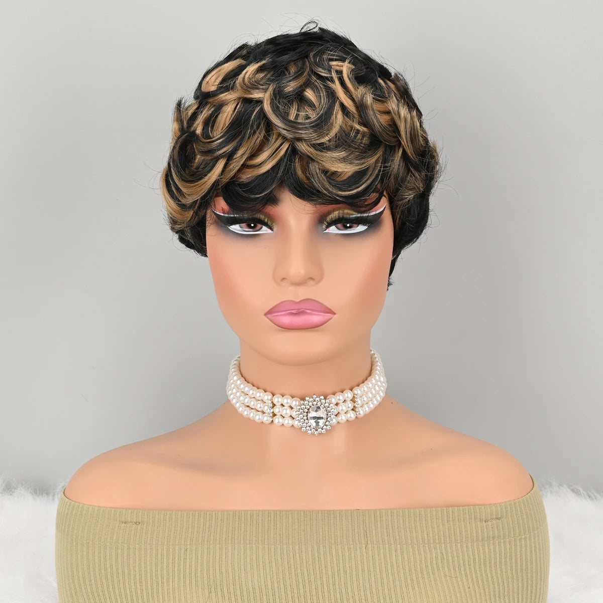 Premium Heat Resistant Short Curly Pixie Wig for Women