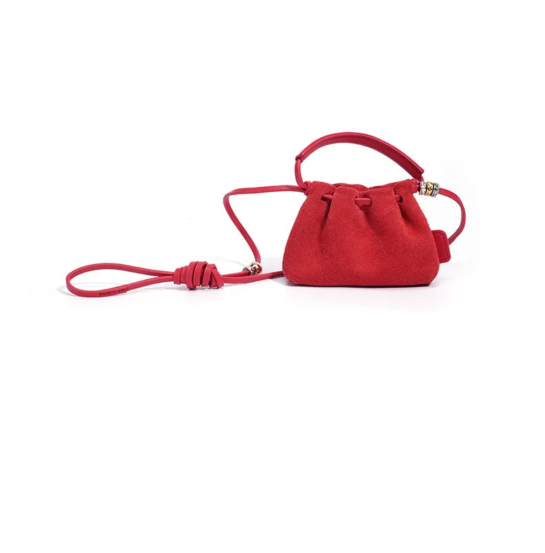 Cloud Pleated Mini Drawstring Bag