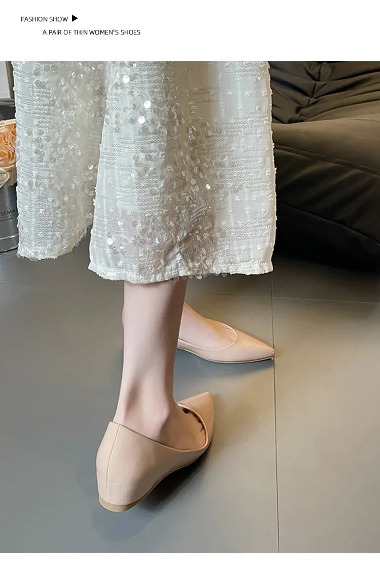 Slip On Pointed Toe Patent Flats
