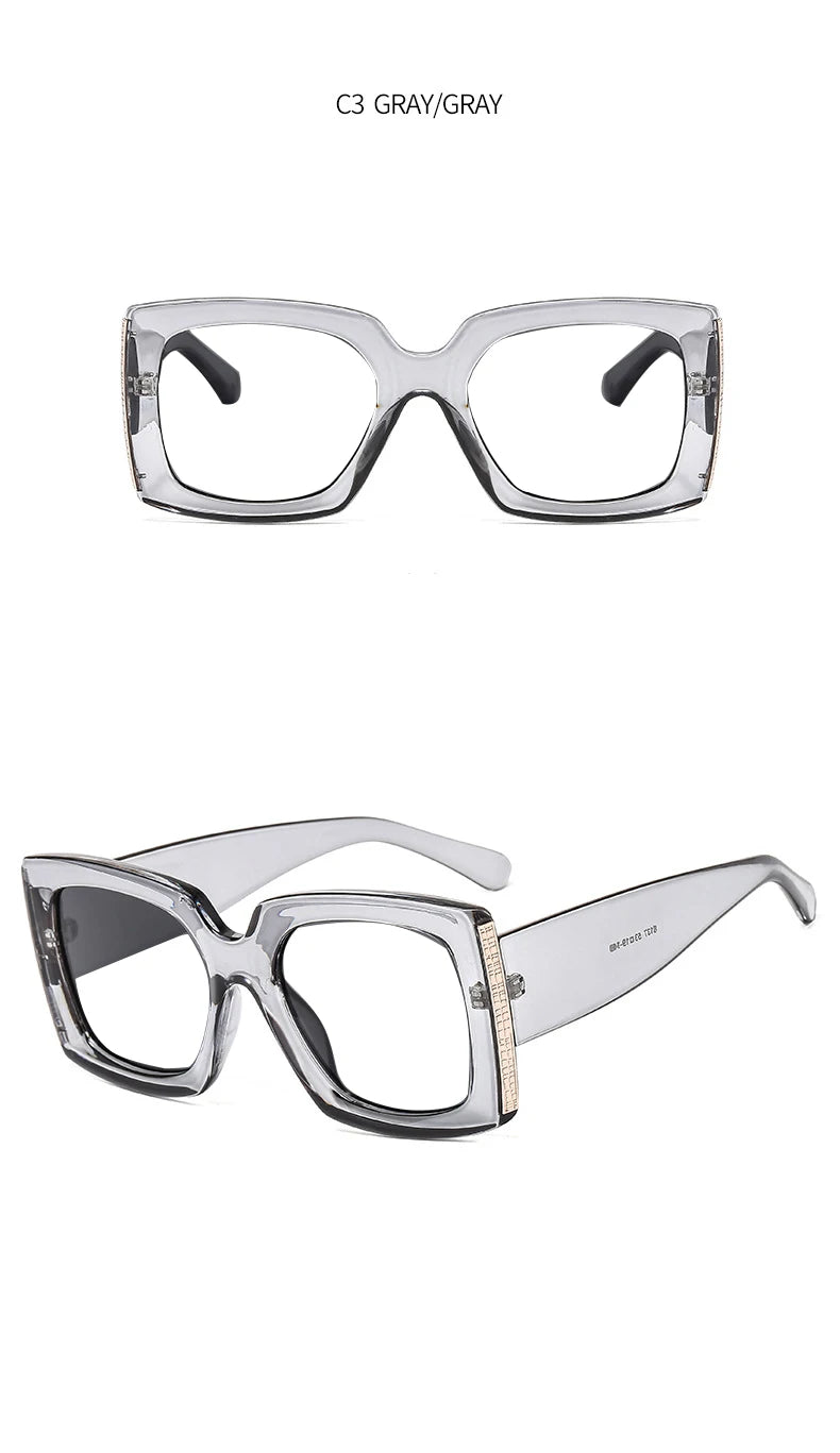 Oversized Square Blue Light Reading Glasses for Women
