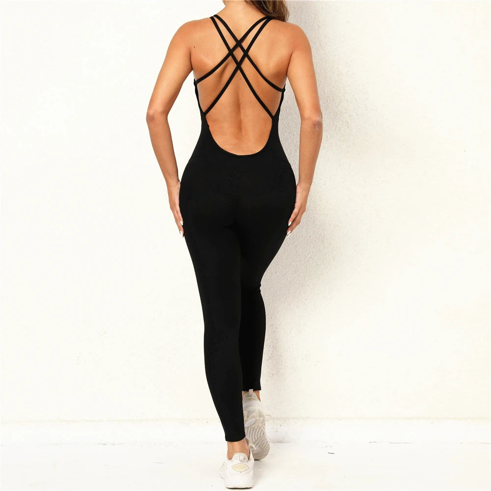 Cross-Back Pad Support Jumpsuit