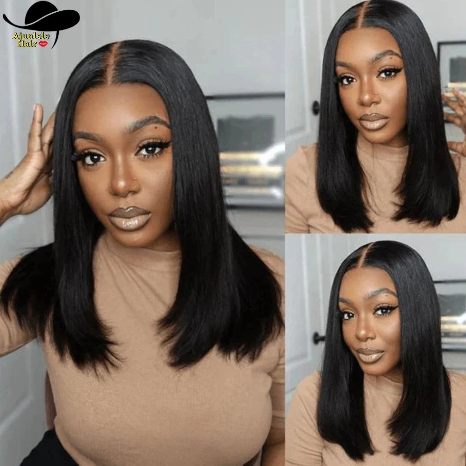 Brazilian Straight Bob Lace Front Human Hair Wig for Women