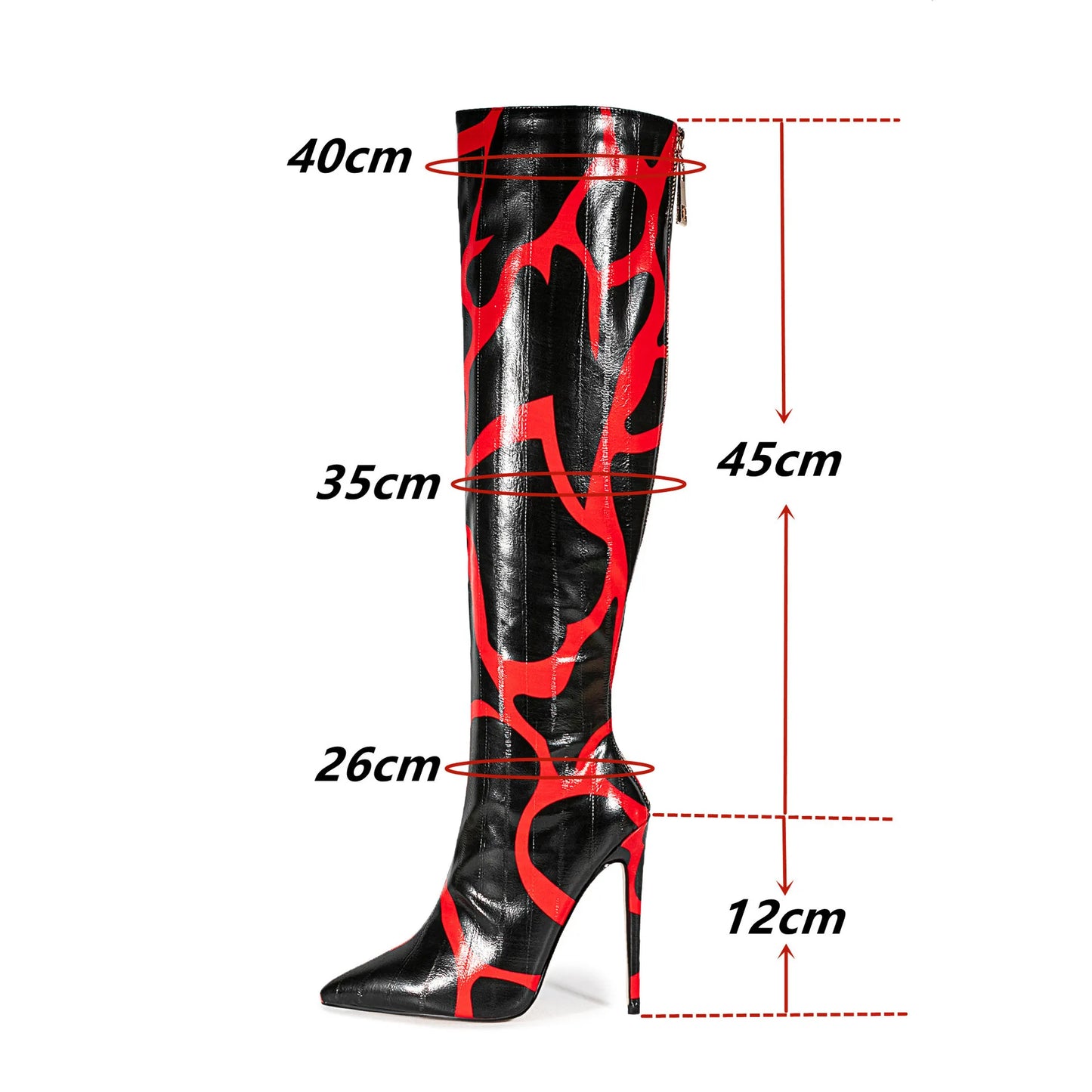 Fashion Stretch Back Zipper Stiletto Pointed Toe Knee High Boots for Women