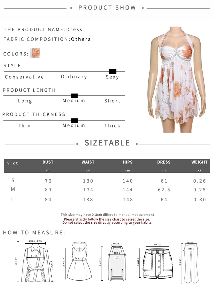 Nibber Backless Metal Starfish Dress Women Low-Nec Chest Wrap Halter Irregular Ruffles Hem Sleeveless Vacation Mini Bodycon