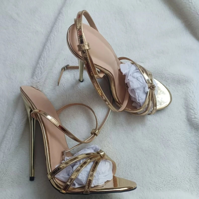 Elegant Patent Leather Buckle Slingback Heels for Women