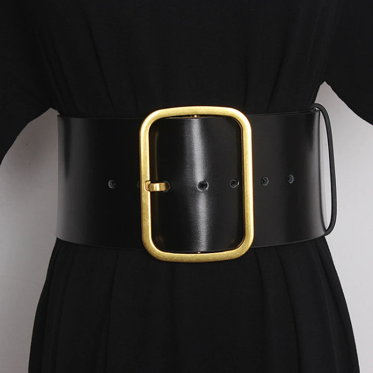 Wide Leather Corset Waist Belt Dress Accessory for Women