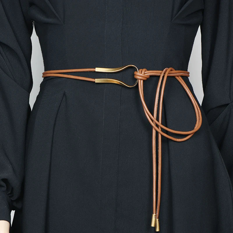Fashion Braided Gold Knot Waist Chain Belt for Women