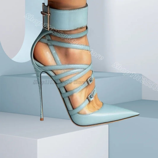 Blue Crystal Stiletto Heels