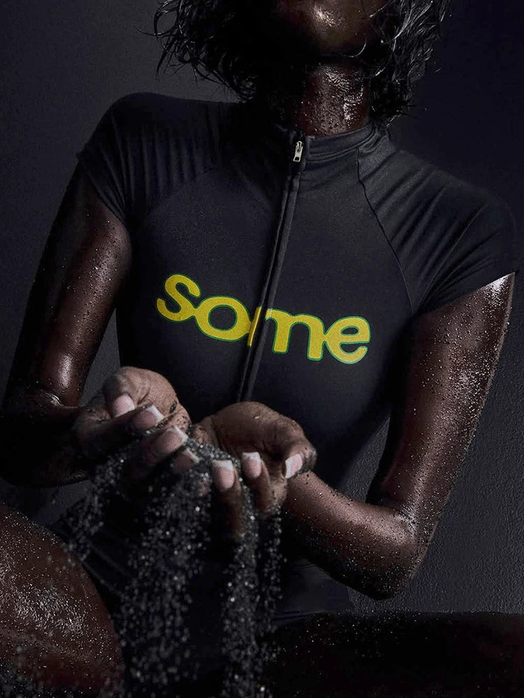 Cutenew Letter Print Sporty Women 2 Piece Set Summer Casual Short Sleeve Zip Up Tees+Solid Slim Shorts Female Daily Tracksuits